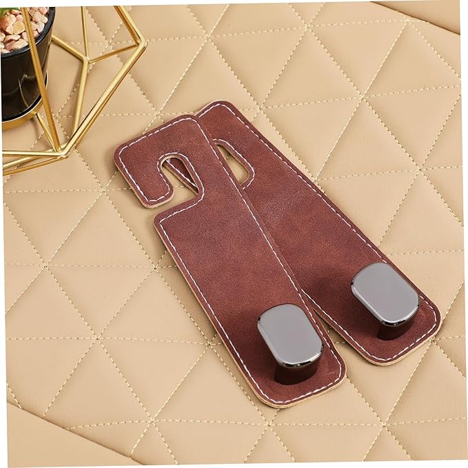 SOLUSTRE 2pcs Heavy-duty Metal Car Hooks for Headrest Purse Hanger Car Interior Accessories Easy Setup Stylish Organizer