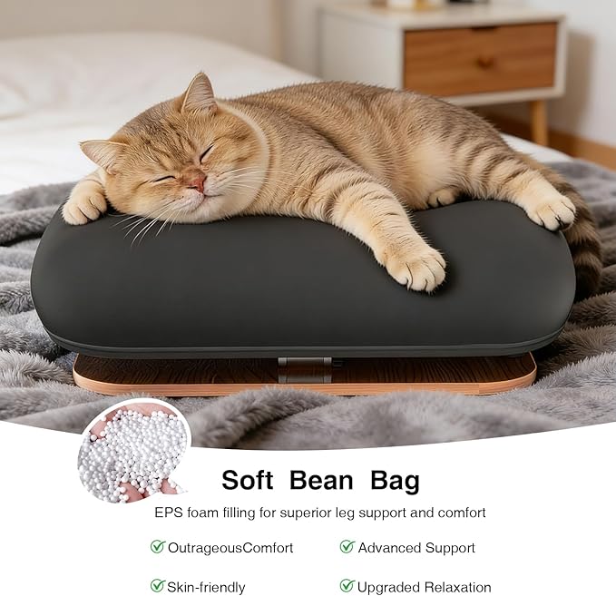 Height & Angle Adjustable Laptop Lap Desk, Laptop Desk with Cushion, Fits up to 16 inch Laptops & Tablet, Bean Bag Pillow Stand, Lap Desks for Home, Office, Bed, Couch, Desk, Car and Recline