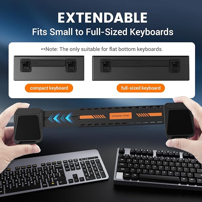 HONKID Computer Keyboard Stand for Desktop,Adjustable Keyboard Riser for Apple Magic Keyboard and Flat-Back Keyboards Only, Ergonomic Office Desk Accessories