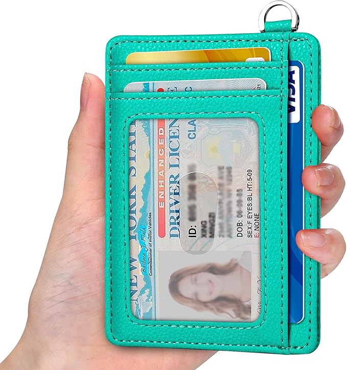 EcoVision Slim Minimalist Front Pocket Wallet, RFID Blocking Credit Card Holder Wallet with Detachable D-Shackle for Men Women