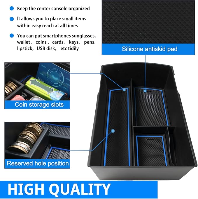 SHAOHAO for 2025 2026 Subaru Ascent Center Console Organizer for 2019-2026 Subaru Ascent Accessories Base/Premium/Onyx Edition/Limited/Onyx Edition Limited/Touring Double Space Armrest Insert Tray
