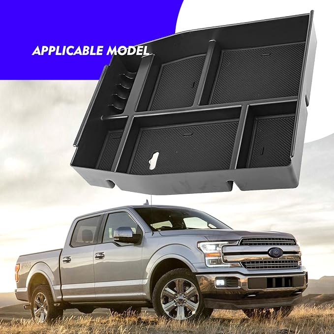 2018 F150 Console Tray Center Console Organizer Tray for 2015-2020 Ford F-150 Raptor Mid Armrest Glove Storage Box for Ford F150 2020 Accessories NOT for 2021 2022 F150