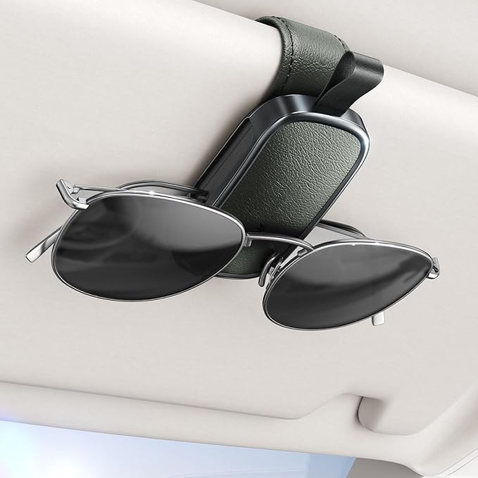 Magnetic Leather Eyewears Holder Sunglass Clip Suitable For Car Visors Secure ABS PC Design Easy Installation