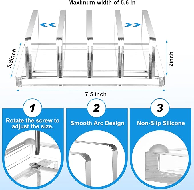 Chunful Adjustable Vertical Laptop Stand for Desk, Acrylic 4 Slot Laptop Holder Desktop, Invisible Desktop Notebook Dock for Notebook Computer, All Gaming Laptops up to 17''