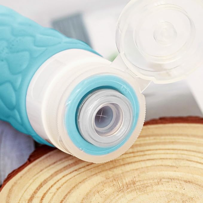 100 ml Silicone Travel Bottles for Toiletries with Labels/Clear Bag, Holiday Travel Essentials Leakproof Refillable Squeeze Travel Size Containers Set for Shampoo and Conditioner