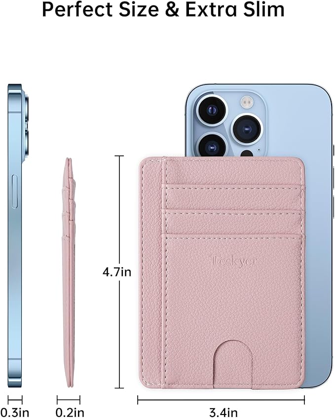 Teskyer Slim Wallet for Men, Minimalist Front Pocket RFID Blocking Leather Wallet Credit Card Holder for Men & Women