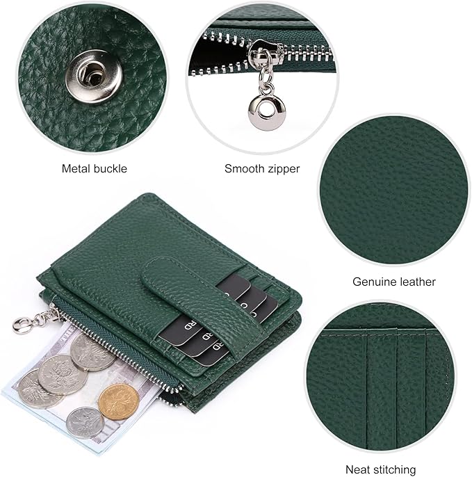 Slim Wallet for Women Genuine Leather Card Holder Thin Womens RFID Blocking Small Wallets