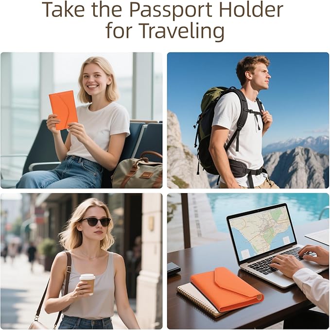 ZOPPEN Mulit-purpose Rfid Blocking Passport Holder Travel Wallet (Ver.4) Passport and Vaccine Card Holder ComboTri-fold Document Organizer Travel Essentials