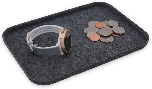 Welaxy Felt tray Lid for Storage Bins Drawer Organizer bin cap of box for junk stuff stationery makeup jewelry closet bathroom minimalist lifestyle (Charcoal Lid, S)