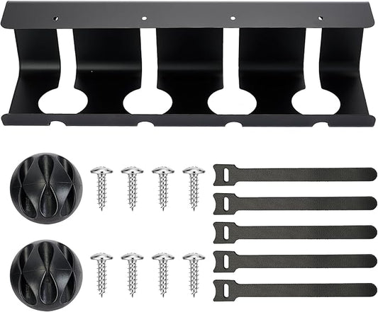 Desktop Metal Cable Management Tray 40x10x11cm - Multipurpose, Movable, No-Assembly Organizer - Modern Minimalist for Office Desks (Black)