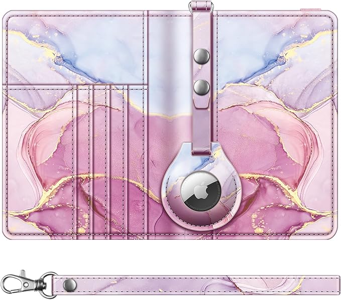 Fintie Passport Holder with Airtag Holder, Slim Travel Wallet RFID Blocking Passport Cover Protector Essentials with Credit Card Slots for Women/Men