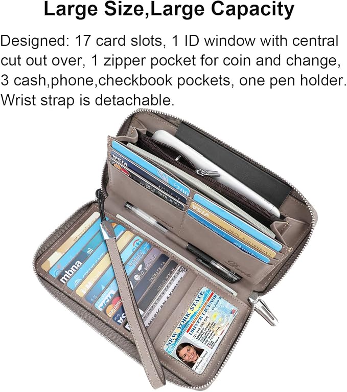 Lavemi Small Compact Women Wallet RFID Blocking Genuine Leather Bifold Purse with ID Windows