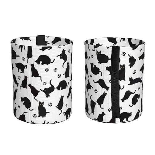 Small Car Trash Can, Cute Black Cat Design Hanging Foldable Car Trash Bag, Waterproof Leakproof Garbage Bin, Car Interior Organizer Accessories