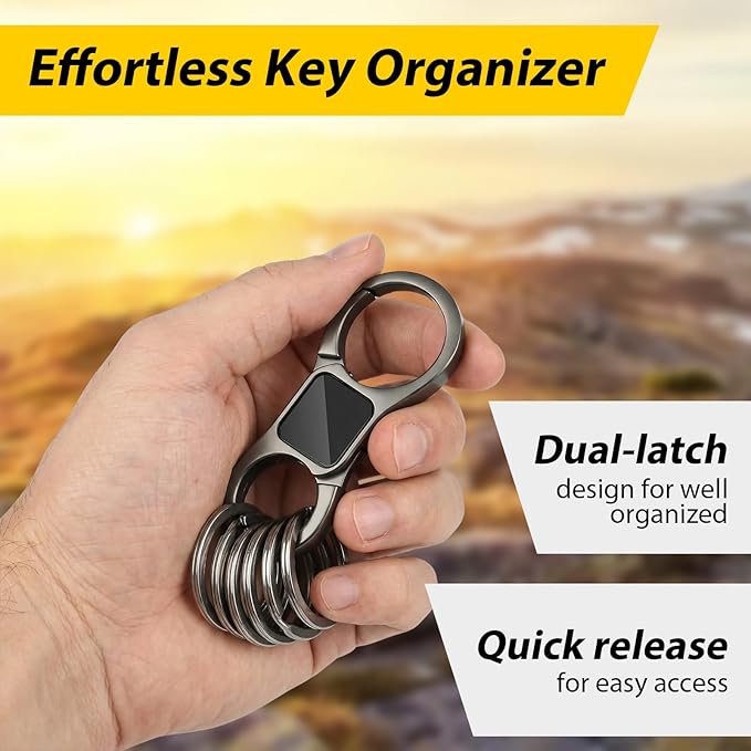 DAYGOS Key Chain - Quick Release Keychain with 8 Key Rings - Heavy Duty Car Keychains Organizer