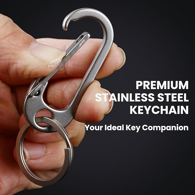 Prometheism Stainless Steel Keychain, Keyring Clip Holder Organizer for Home and Car,Carabiner Keys Finder