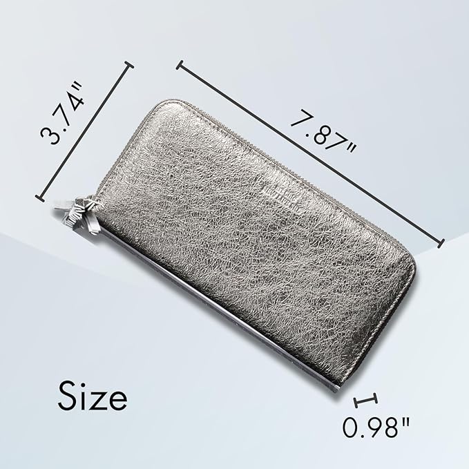 VOICE Align type Long wallet Leather made by NEW LIFE in Italy Cowhide ART.Chic Women's Elegant and easy to use Vertical card case In gift box (Navy)