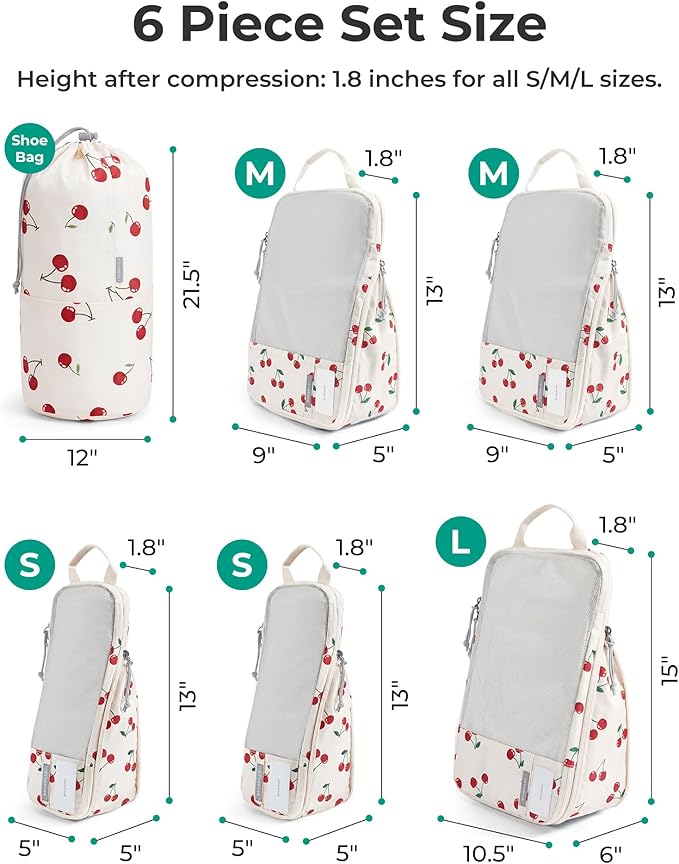 BAGSMART 6 Set /4 Set/2 Set Compression Packing Cubes for Travel, Lightweight Luggage Organizer Bags, Durable Space Saver Bags Travel Essentials