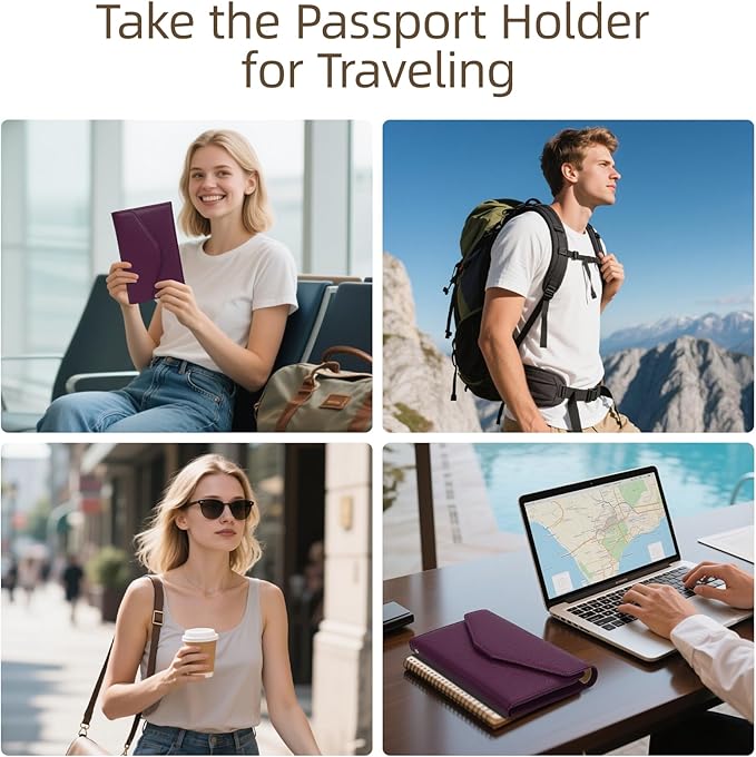 ZOPPEN Mulit-purpose Rfid Blocking Passport Holder Travel Wallet (Ver.4) Passport and Vaccine Card Holder ComboTri-fold Document Organizer Travel Essentials