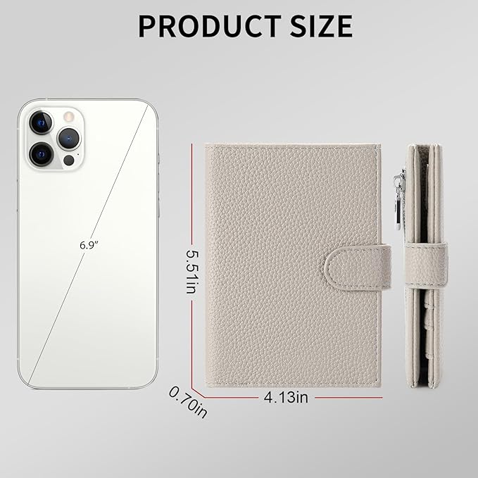 Passport Holder Wallet for Women,RFID Blocking Zippered Coins Pocket and Cash Slot Slim Compact Travel Wallet Passport Cover Case
