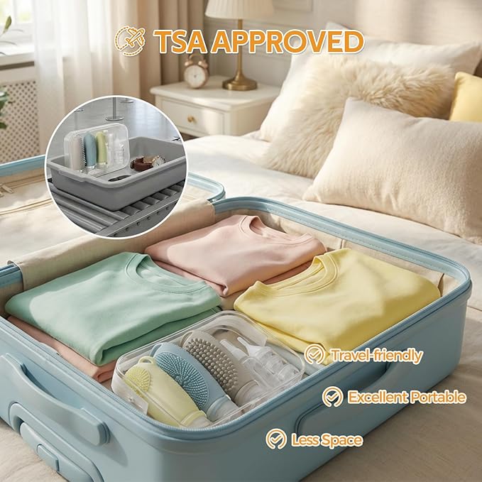 Silicone Travel Bottles for Toiletries, 3.4 oz Travel Bottles TSA Approved, Multifunctional Cleaning Travel Toiletry Bottles Set, Refillable and Leakproof Travel Squeeze Bottles