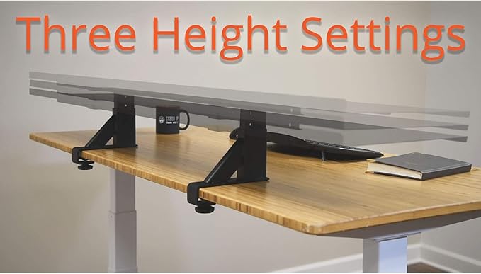 Stand Up Desk Store Clamp-On Adjustable Height Desk Shelf Monitor Stand (48" Wide)