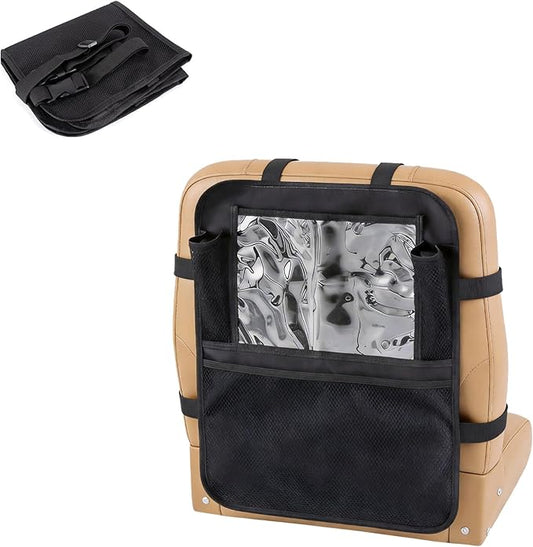 Boat Seat Storage Organizer,Heavy-Duty 600D Oxford Marine Seat Backpack Boat Organizer with Mesh Pockets,Waterproof Backseat Boat Storage Bag for Boating Accessories,Fishing Tools, Phone, Maps