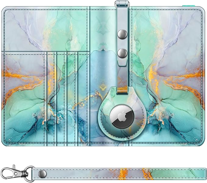 Fintie Passport Holder with Airtag Holder, Slim Travel Wallet RFID Blocking Passport Cover Protector Essentials with Credit Card Slots for Women/Men