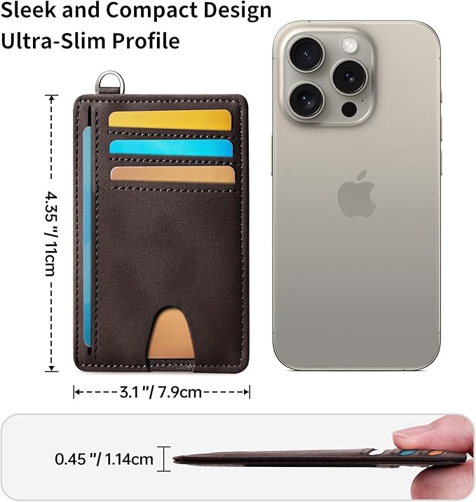 Mayski Slim Wallet, Credit Card Holder for Women, Minimalist Front Pocket RFID Blocking Card Cases, Small Wallet Women Men(CH Coffee)