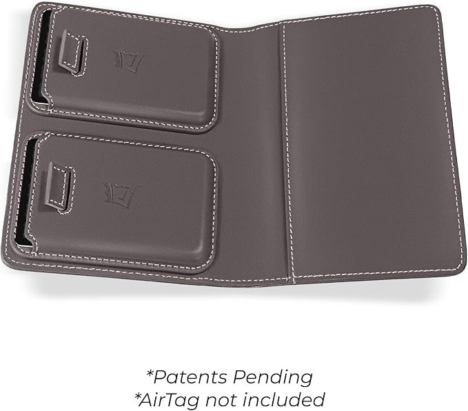 Kings Loot Passport Holder Wallet – RFID Blocking Leather Travel Wallet with Built-in Airtag Holder – Holds 1-6 Cards & Passport – Easy Pull Tab – Slim & Stylish Wallets (Slate)