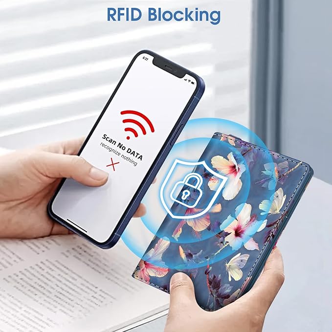 Fintie Passport Holder with Airtag Holder, Slim Travel Wallet RFID Blocking Passport Cover Protector Essentials with Credit Card Slots for Women/Men