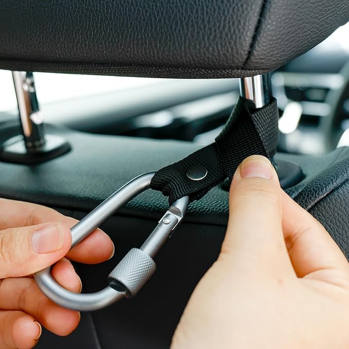 Headrest Hooks for Car - Backseat Hanger Hook for your Purse, Bags, Umbrellas, Clothes, Water Bottle, Keys Interior Car Seat Organizer, Multi-Purpose Hanging Organizers/Storage Hooks