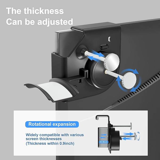 Headphone Holder for Screen, Plastic Headphone Stand, Headset Stand Suitable for AirPods Max, Sony, Bose, Beats and More (black)