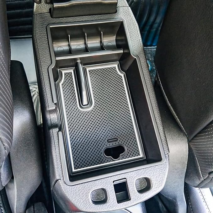 EDBETOS Center Console Organizer Tray Compatible with Jeep Renegade Accessories 2015-2019 2020 2021 2022 2023 Armrest Glove Box Secondary Storage (White Line)
