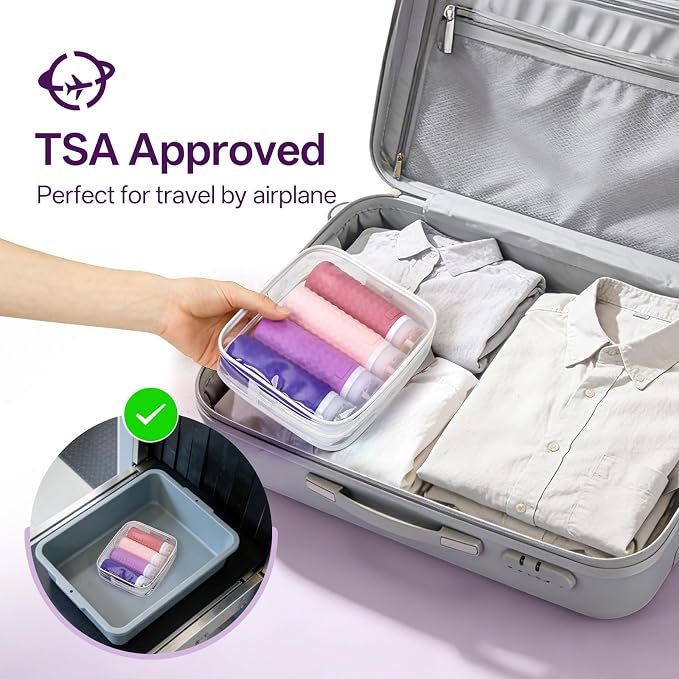 Travel Bottles for Toiletries, TSA Approved Travel Size Containers with Silicone Bottle Covers, Leak Proof Silicone Shampoo Bottles, Small Toiletry Containers for Shampoo Conditioner Lotion