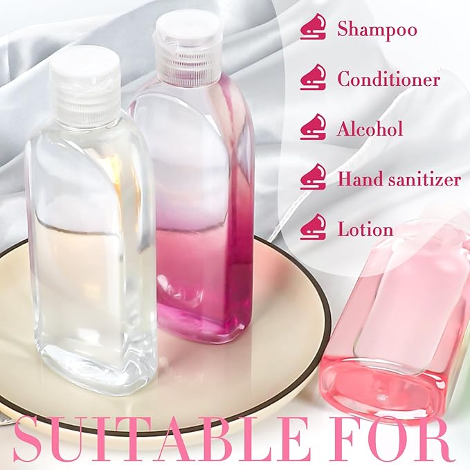 5 Pack 3.4 oz Clear Travel Bottles Kit for Toiletries, TSA Approved Travel Size Portable Refillable Containers Leak Proof Travel Accessories Essentials Set for Shampoo Conditioner Lotion