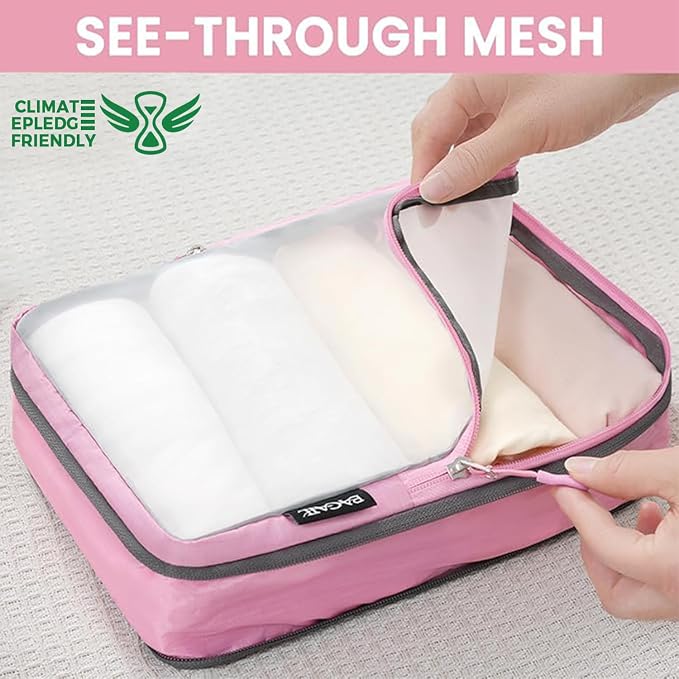 BAGAIL 6 Set Ultralight Compression Packing Cubes Packing Organizer for Travel Accessories Luggage Suitcase Backpack