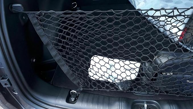 Rear Trunk Organizer Cargo Net for Jeep Compass 2017-2025 – Envelope Style Cargo Net for SUV – Premium Mesh Elastic Car Trunk Organizer Vehicle Carrier Storage–Compatible with Compass