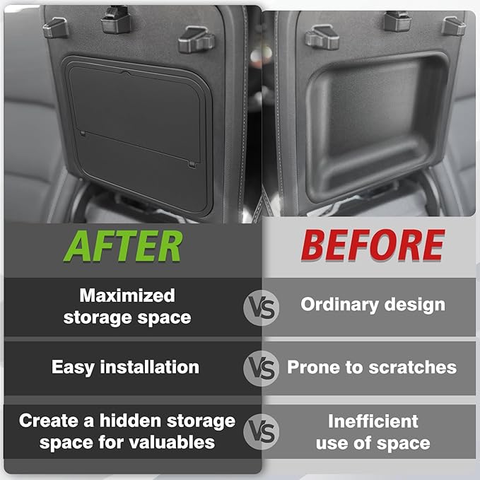 Muslogy Center Console Hidden Organizer Compatible with 2024-2026 GMC Acadia & Chevy Traverse & 2025-2026 Buick Enclave Accessories One-Touch Armrest Hidden Storage Box Secret Compartment Insert Tray