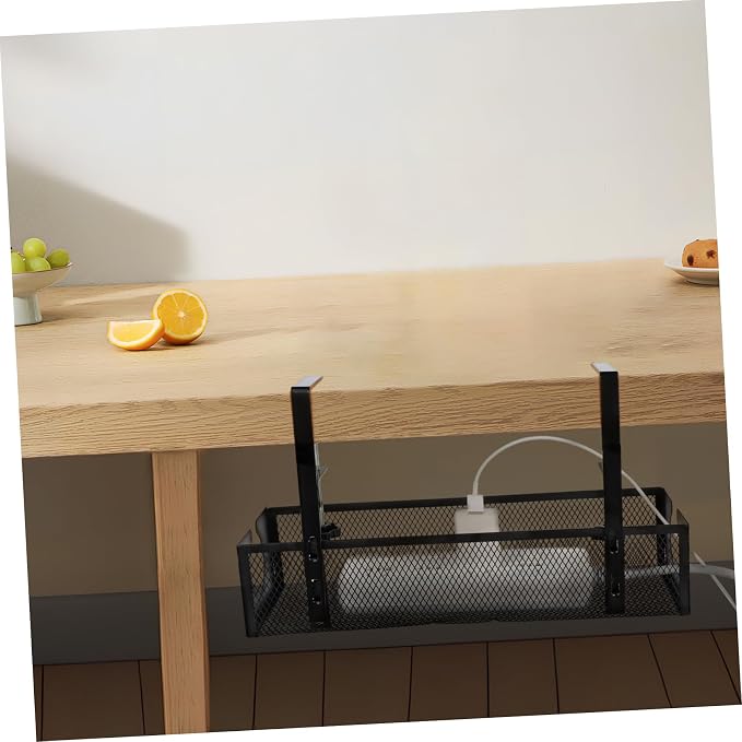Veemoon Under Desk Cable Organizer Tray Capacity Metal Wire Storage for Home Installation Sturdy Design for Tidy Cord Management and Organization