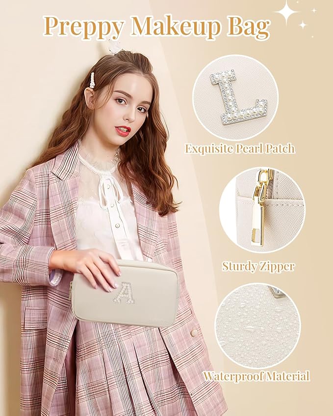 VLANDO Bridal Shower Gifts for Engagement Wedding PU Leather Makeup Bag Personalized Travel Toiletry Bag Travel Essentials for Women K