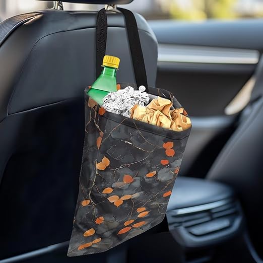 Leaf Camouflage Car Trash Bag,Reusable Car Trash Can,Multi-Function Hanging Garbage Can,Small Car Door Organizer, Car Trash Can Front Seat,Car Seat Back Storage Box