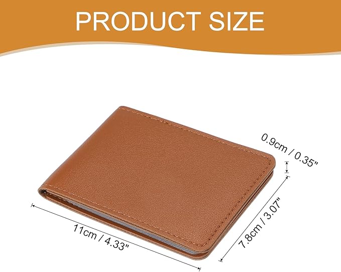 uxcell Leather Credit Card Holder, 10 Slots Blank Driver's License Holder for Women and Men, Multi-Functional Card Organizer for Documents, ID Cards, License(Brown)