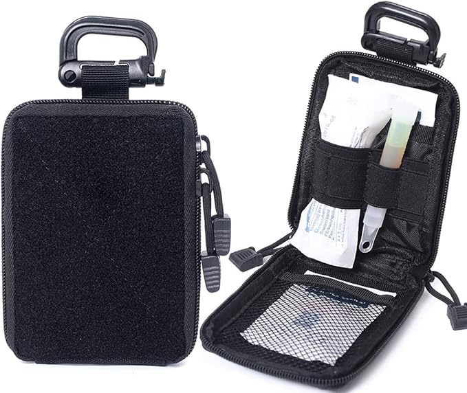 2pcs Compact Pocket Organizer Pouch Sets - Tactical Molle EDC Bags Medical Storage Pouch, Mini Size Belt Gear Organizer for Keychain Coin ID Card Holder Car Fob Waist Case Wallet Pack
