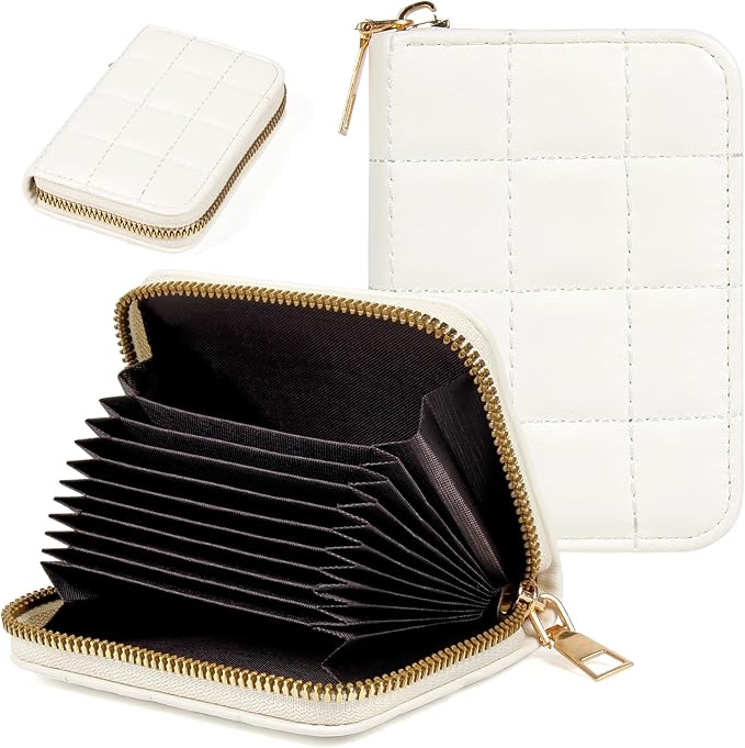 EcoVision Credit Card Holder RFID Card Case Wallet, Small Accordion Zipper Card Case Holder, Card Organizer Case for Women Men