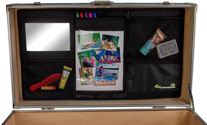 C&N Footlockers LidMate Organizer - 7 Pockets - Plastic Mirror - Metal Carabiner Flashlight - 30" L x 17.5" W