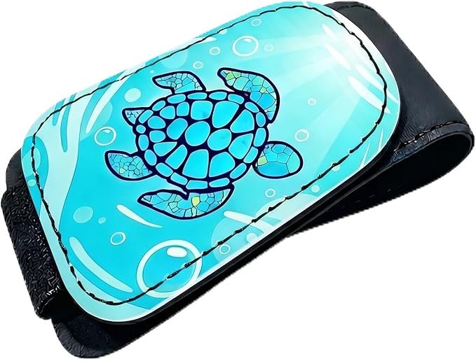 Sea Turtle Car Sunglasses Holder Magnetic Leather Glasses Clip for Sun Visor Cute Sea Turtle Cars Accessories Eyeglass Hanger Organizer Universal Visor Clip for Women and Men Gifts Decor