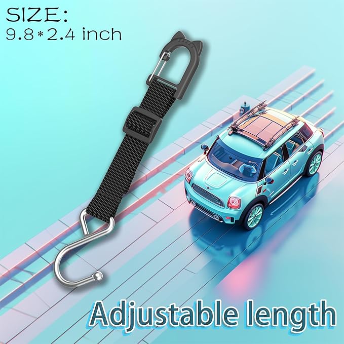 Car Purse Hook Holder, Car Hooks for Headrest, S-Shaped Heavy-Duty (100 LBS Load) Metal Hooks, Baseball Bag Hook for Fence, 2 Packs.