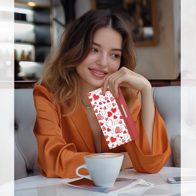 Letter Checkbook Cover, RFID Blocking Checkbook, Stylish, Lightweight, Slim Durable, Multi-Functional Checkbook Holder for Personal and Business Checks (Heart)