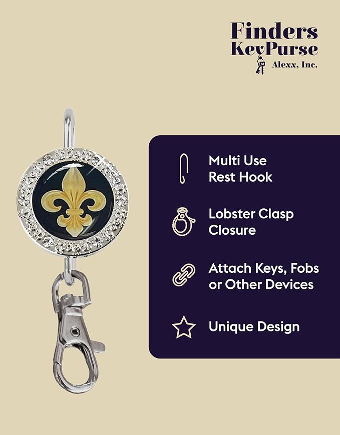 Women’s Bag Charm Key Finder, Car Keychain Hook, Cute Purse Organizer & Tote Bag Accessories, Gifts for Mom - Bling