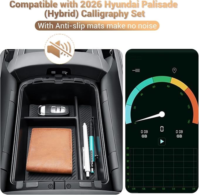 3Pack Palisade 2026 Tray 2026 Palisade Hybrid Calligraphy Center Floor Console Organizer for 2026 Hyundai Palisade Accessories Center Console Tray Middle Console Tray Arm Rest Lower Organizer 7 Seater